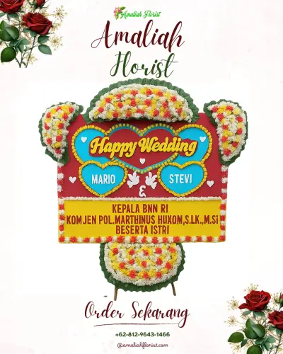 Karangan Papan Bunga Pernikahan di Cipinang Cempedak